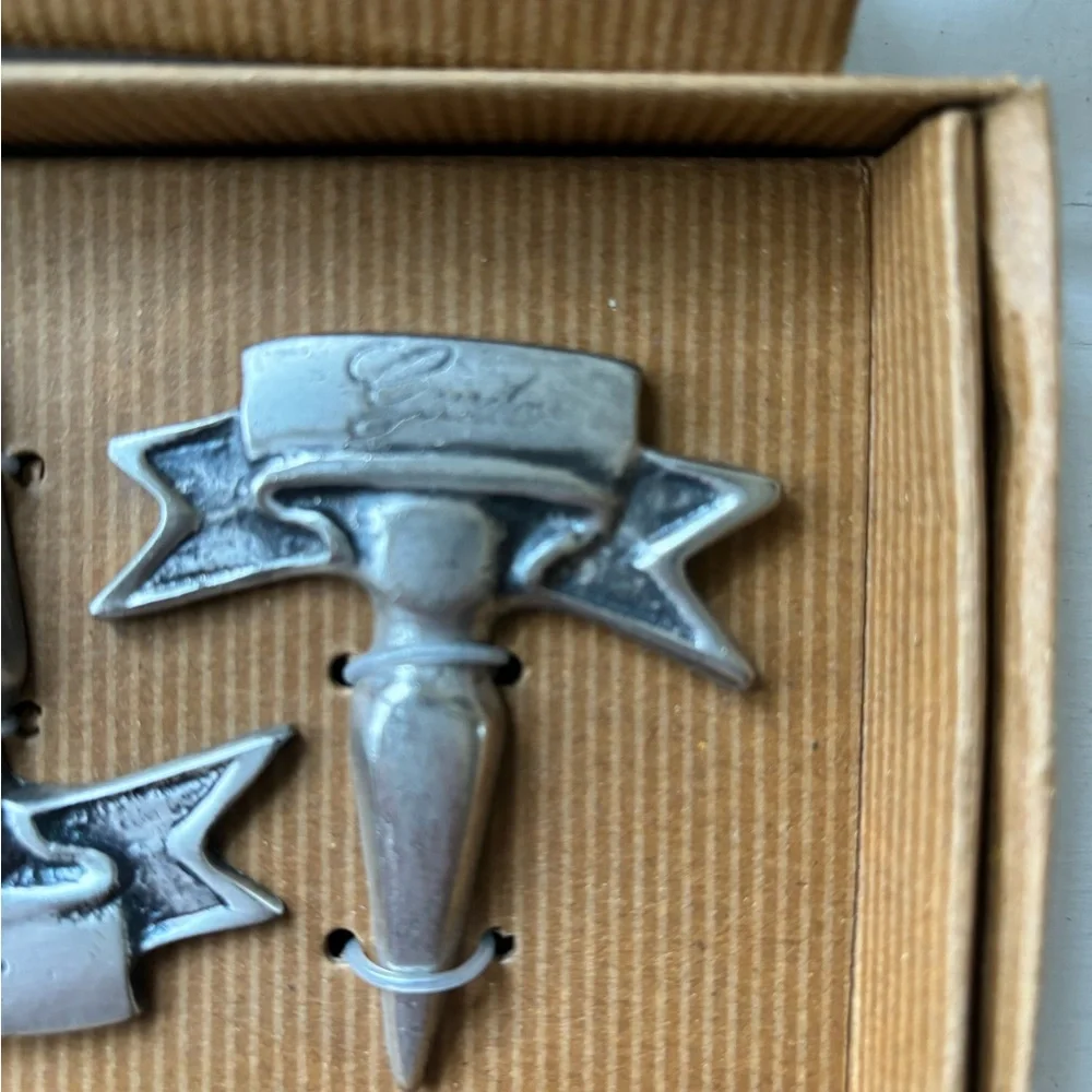 Vintage Pewter Cheese‎ Markers, Cheese Names